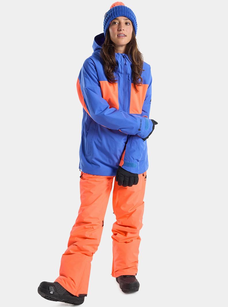 Burton Pillowline GORE-TEX 2L Anorak Snowboardjacke Damen Blau Orange | 216-DFPAJY