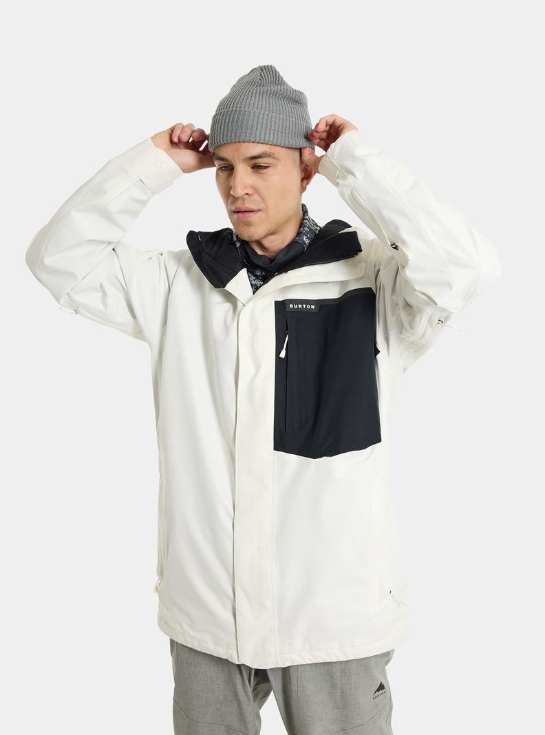 Burton Powline GORE-TEX 2L Snowboardjacke Herren Weiß Schwarz | 123-UQPJCO