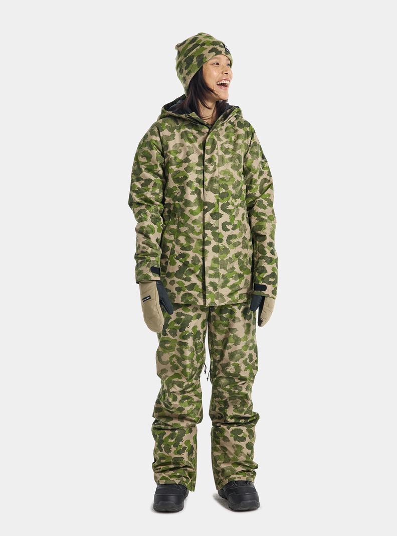 Burton Powline GORE‑TEX 2L Insulated Snowboardjacke Damen Grün Camouflage | 392-BMFHRO