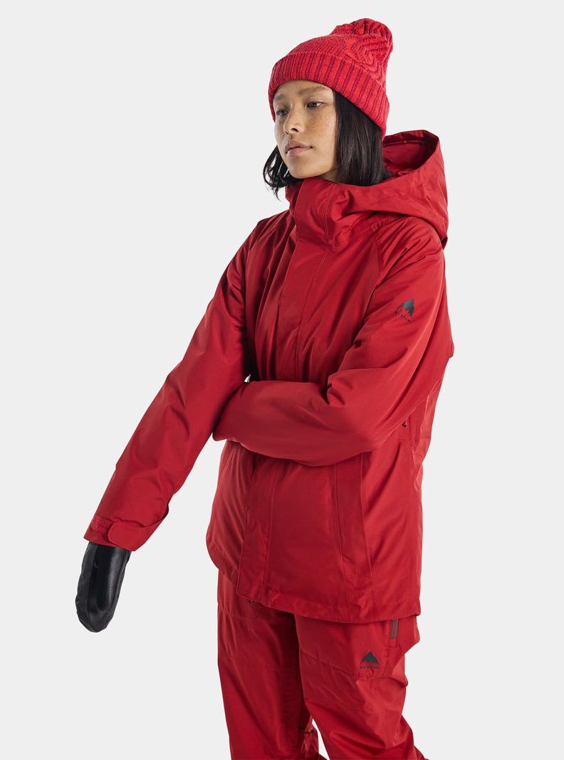 Burton Powline GORE‑TEX 2L Insulated Snowboardjacke Damen Rot | 653-CWNUOM