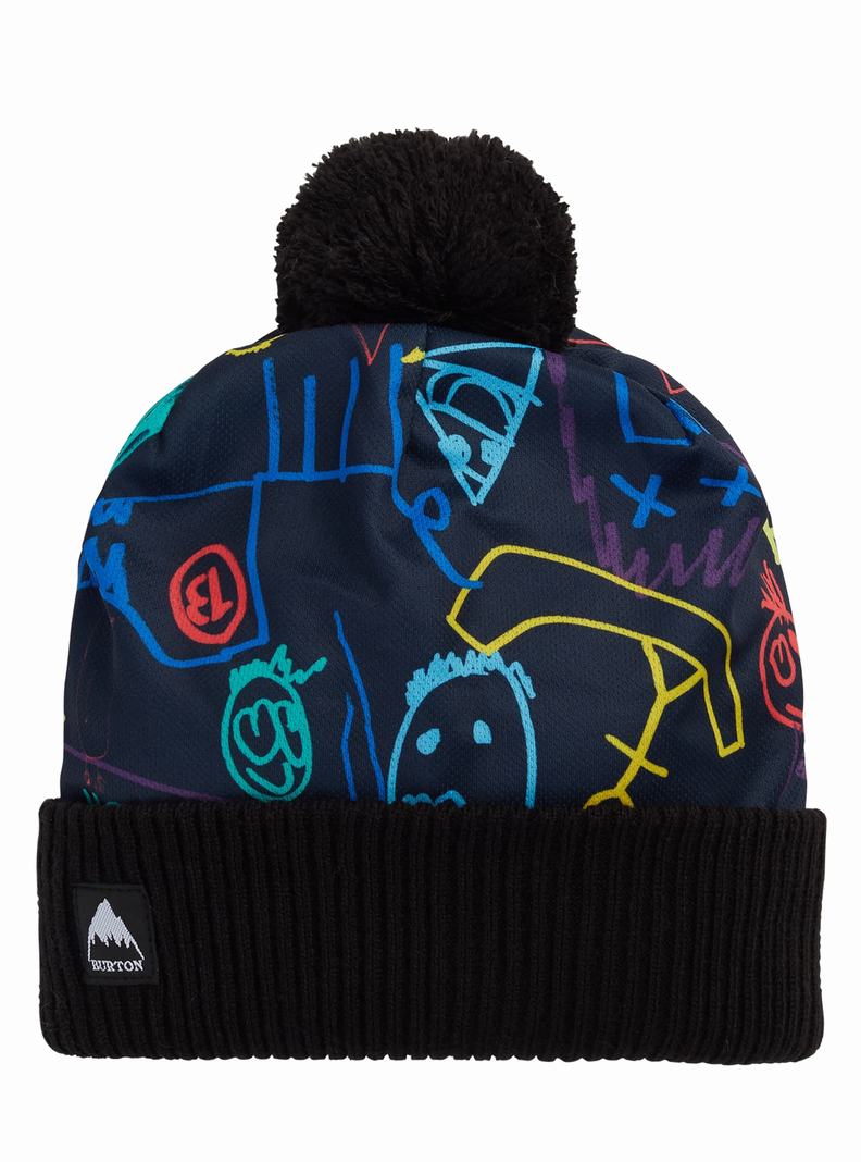 Burton Printed Pom Mütze Kinder Blau | 107-GKWTAB