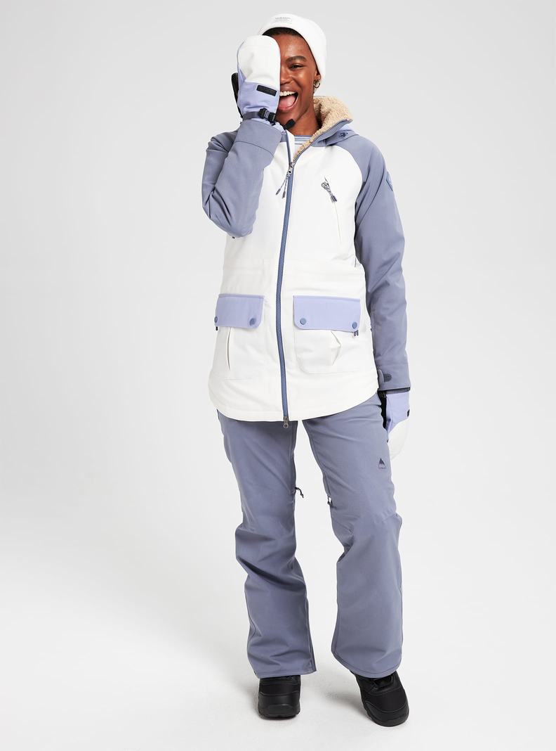 Burton Prowess Snowboardjacke Damen Grau Weiß Lila | 650-PCEBTX