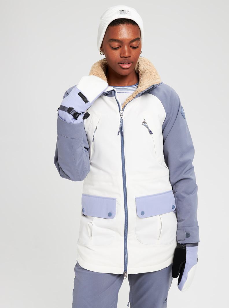 Burton Prowess Snowboardjacke Damen Grau Weiß Lila | 650-PCEBTX