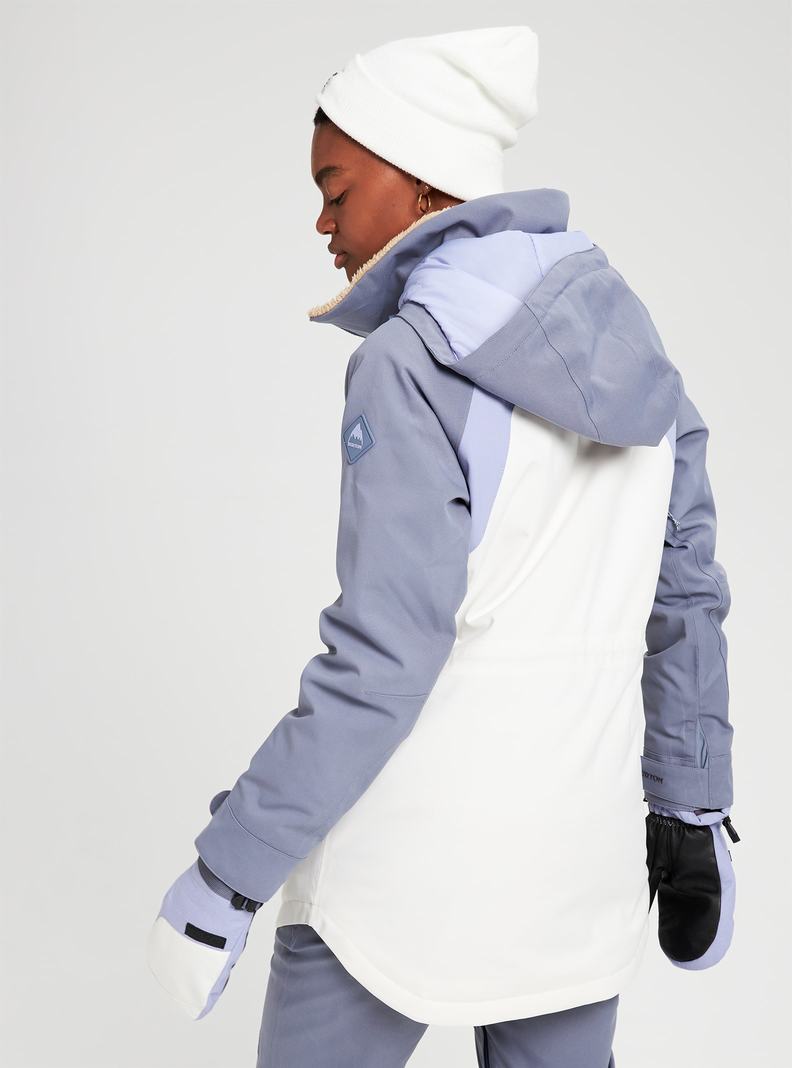 Burton Prowess Snowboardjacke Damen Grau Weiß Lila | 650-PCEBTX