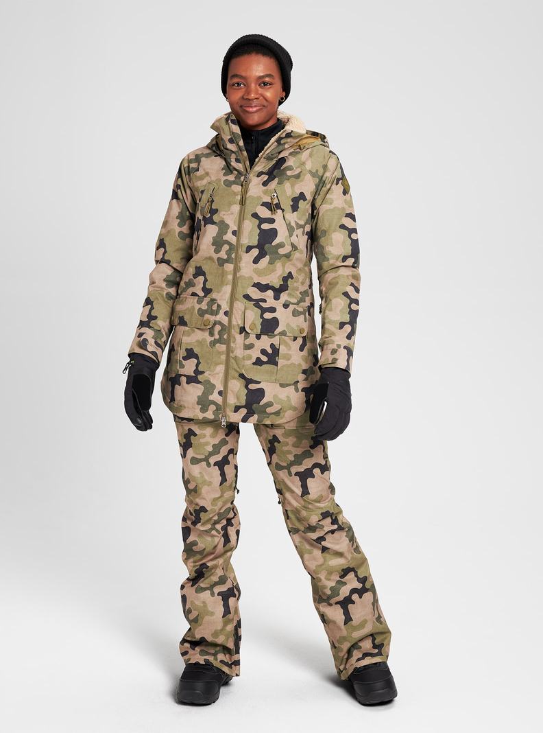 Burton Prowess Snowboardjacke Damen Olivgrün Camouflage | 127-QYOSPW