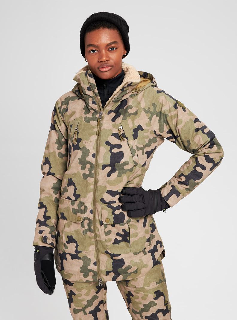 Burton Prowess Snowboardjacke Damen Olivgrün Camouflage | 127-QYOSPW