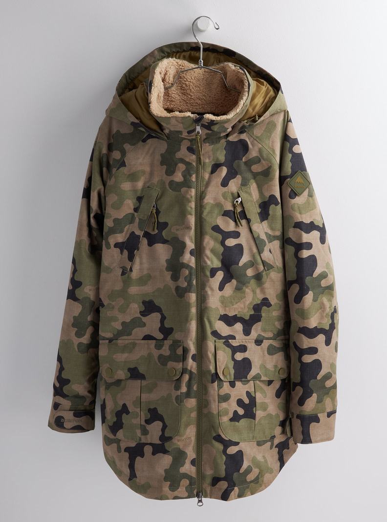 Burton Prowess Snowboardjacke Damen Olivgrün Camouflage | 127-QYOSPW