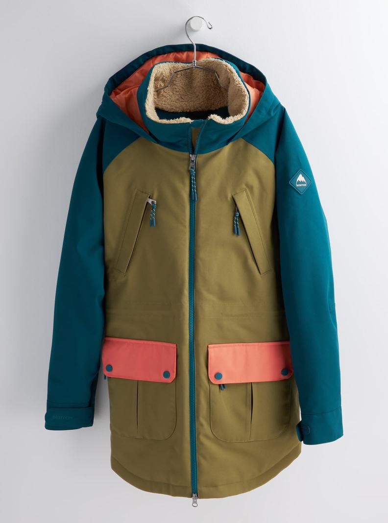 Burton Prowess Snowboardjacke Damen Olivgrün Blau | 398-XEVLSP