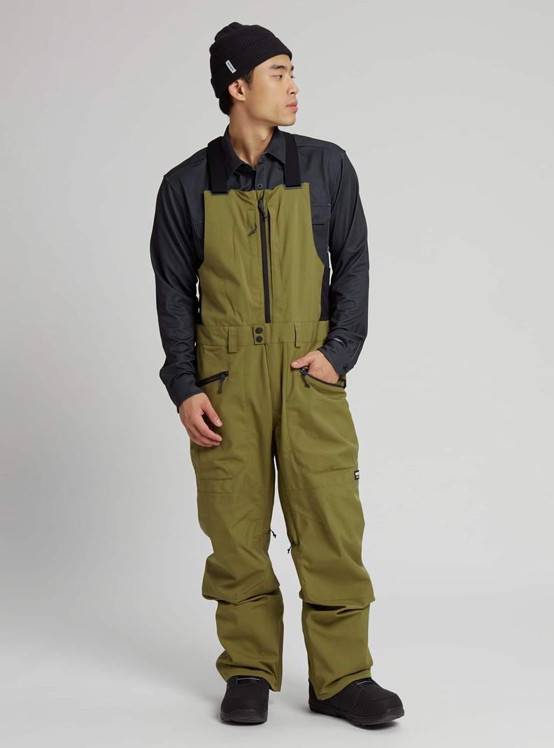 Burton Reserve 2L (Kurzes) Latzhose Herren Olivgrün | 421-OBYIRG