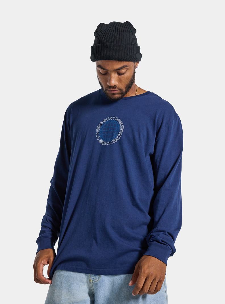 Burton Saugatuck Long Sleeve T-Shirts Herren Blau | 875-BJQFPK