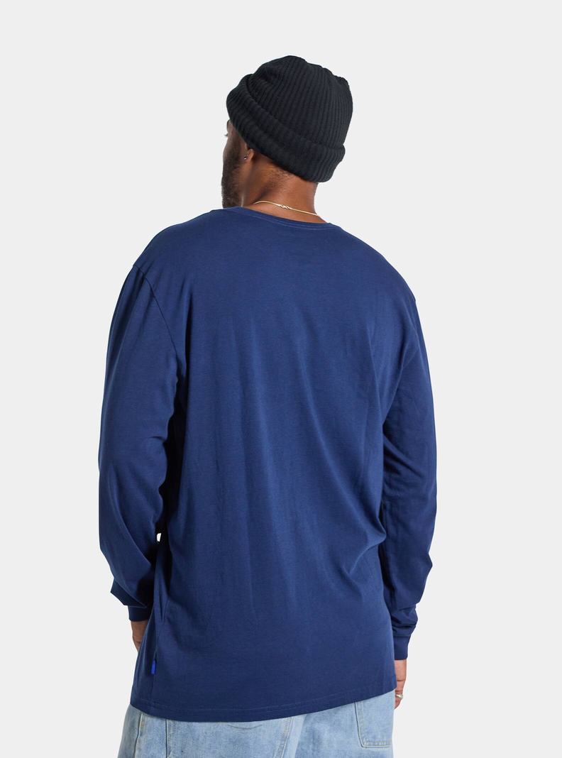 Burton Saugatuck Long Sleeve T-Shirts Herren Blau | 875-BJQFPK