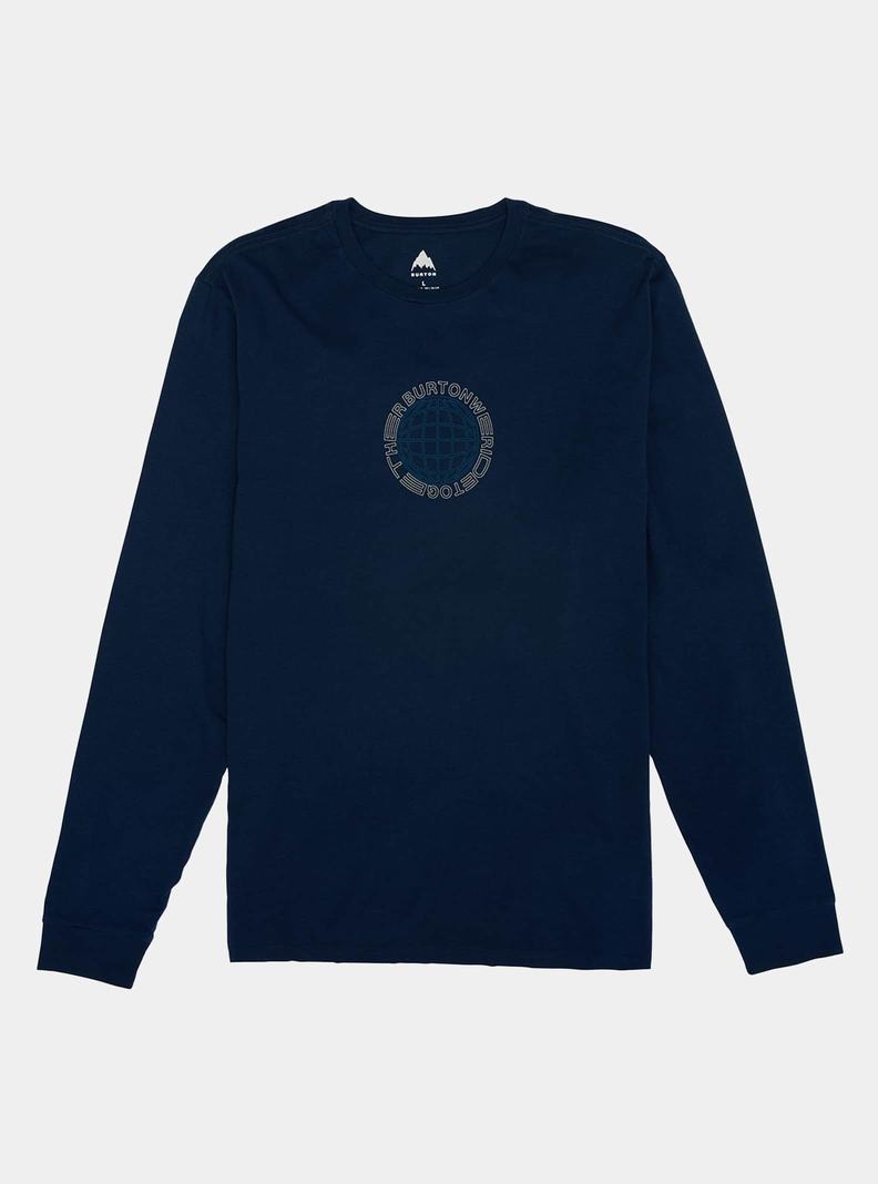 Burton Saugatuck Long Sleeve T-Shirts Herren Blau | 875-BJQFPK