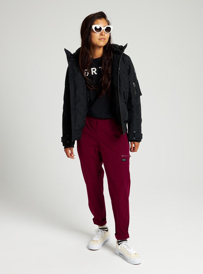 Burton Saxton Bomber Snowboardjacke Damen Schwarz | 458-TGUHYD