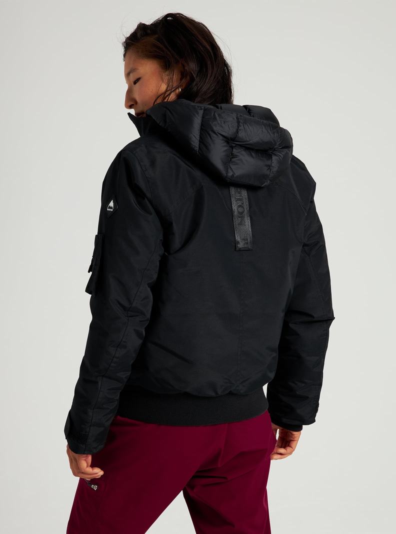 Burton Saxton Bomber Snowboardjacke Damen Schwarz | 458-TGUHYD