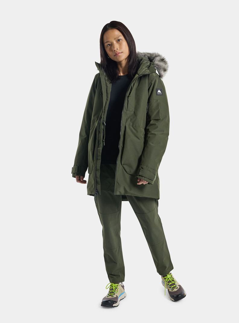 Burton Saxton Parka Snowboardjacke Damen Grün | 382-SZPFAY