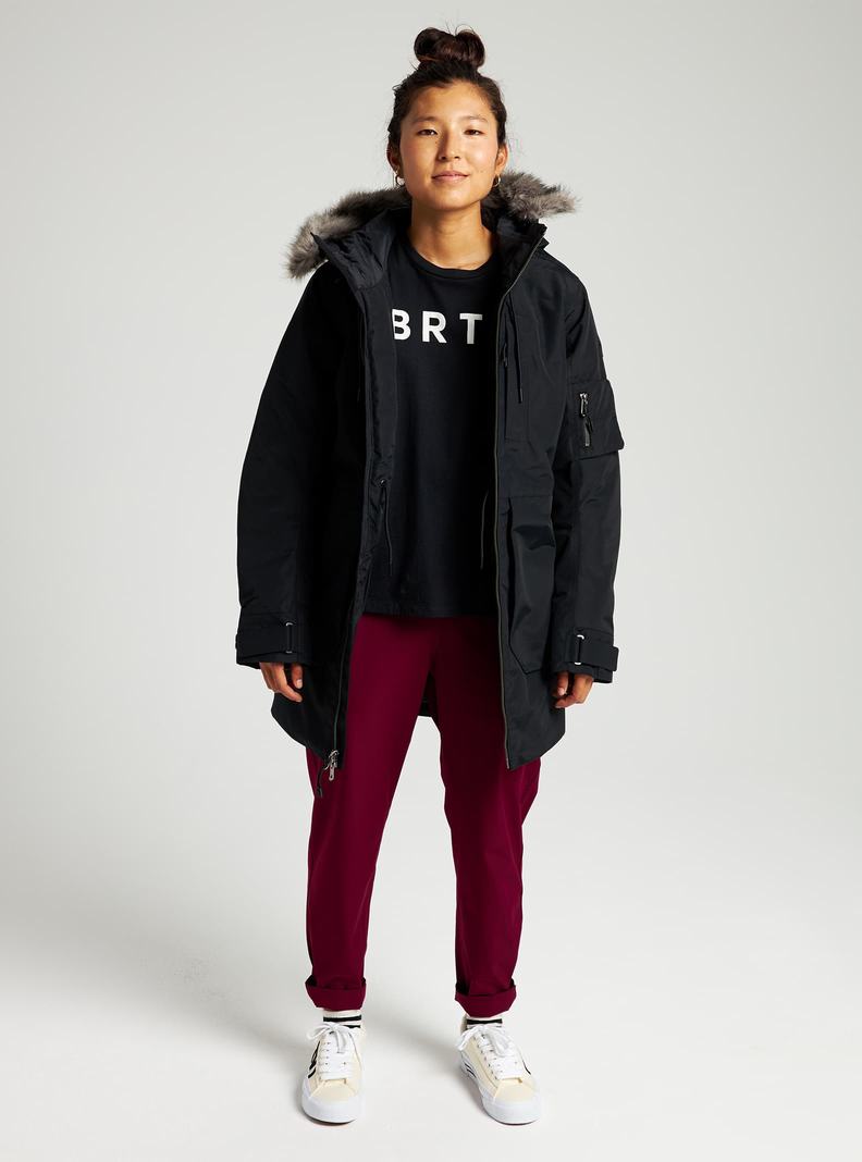Burton Saxton Parka Snowboardjacke Damen Schwarz | 654-HCXGNF