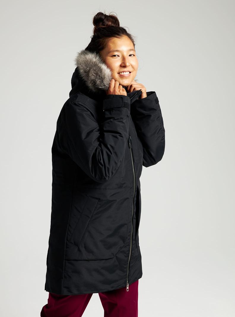 Burton Saxton Parka Snowboardjacke Damen Schwarz | 654-HCXGNF