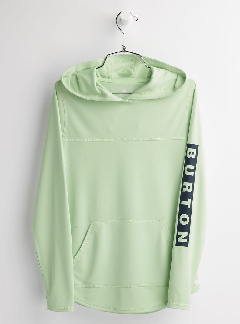 Burton Spurway Tech Mit Kapuze Long Sleeve T-Shirts Kinder Hellgrün | 924-GWCDBV