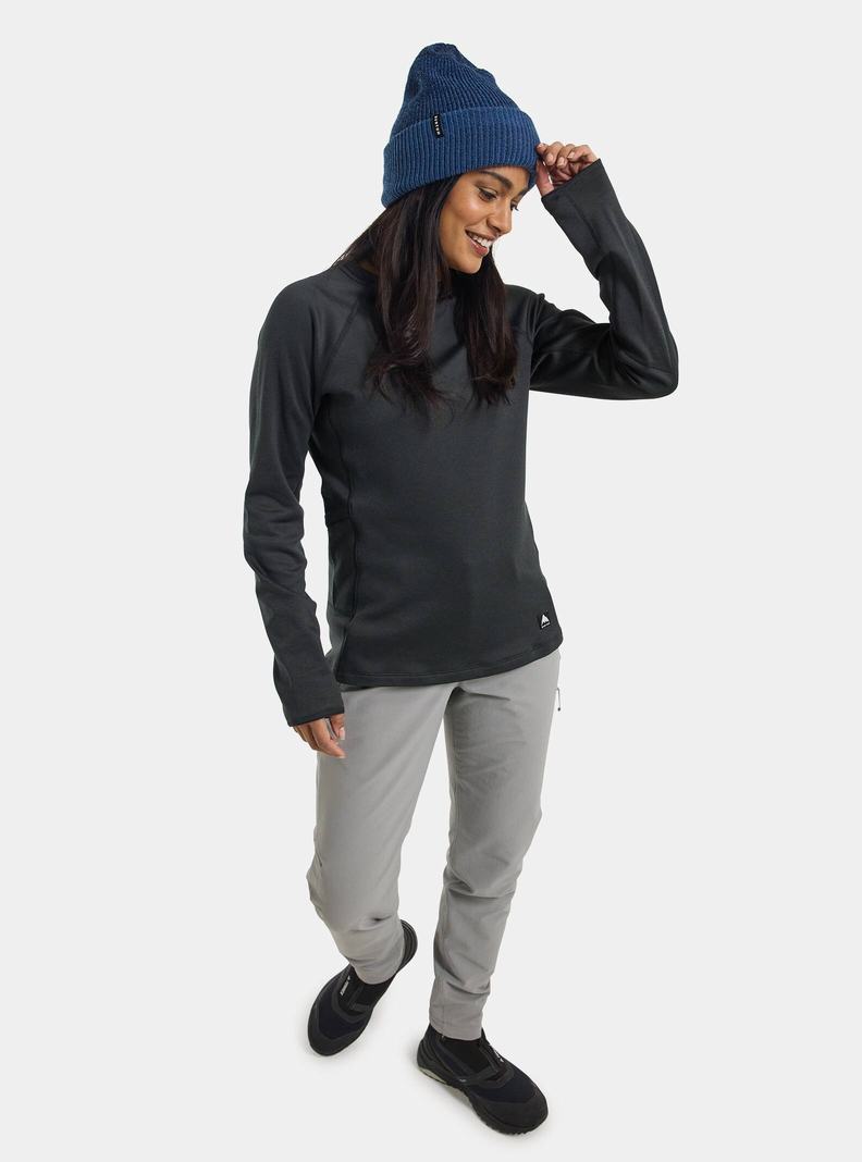 Burton Stockrun Crewneck Fleece Sweatshirts Damen Schwarz | 180-QIXAJH