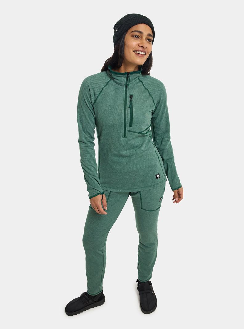Burton Stockrun Grid Half-Zip Pullover Damen Braun | 327-NDXOFM
