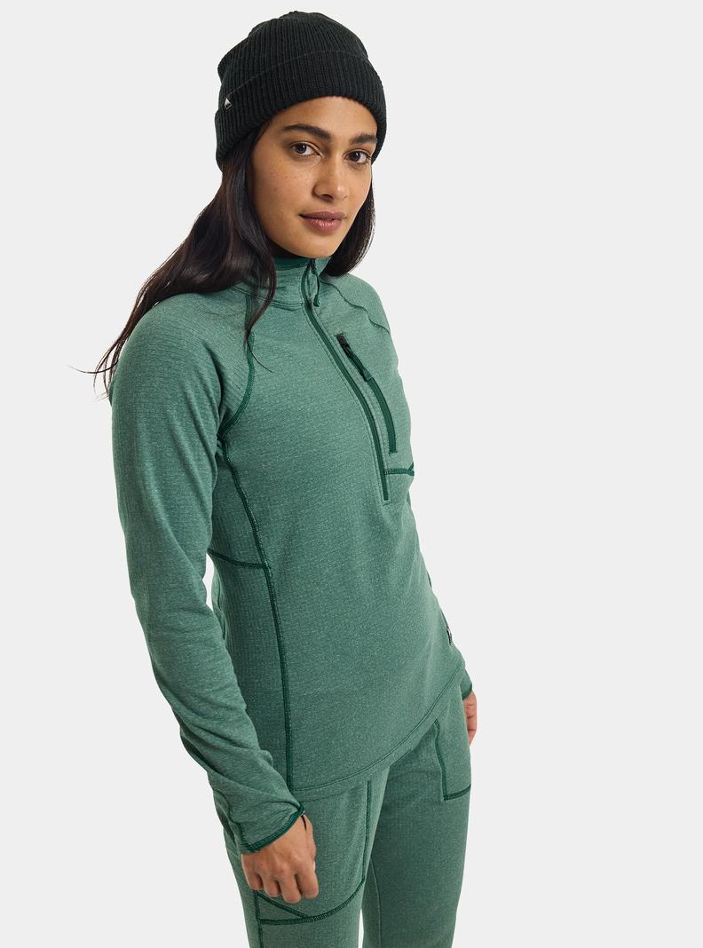 Burton Stockrun Grid Half-Zip Pullover Damen Braun | 327-NDXOFM