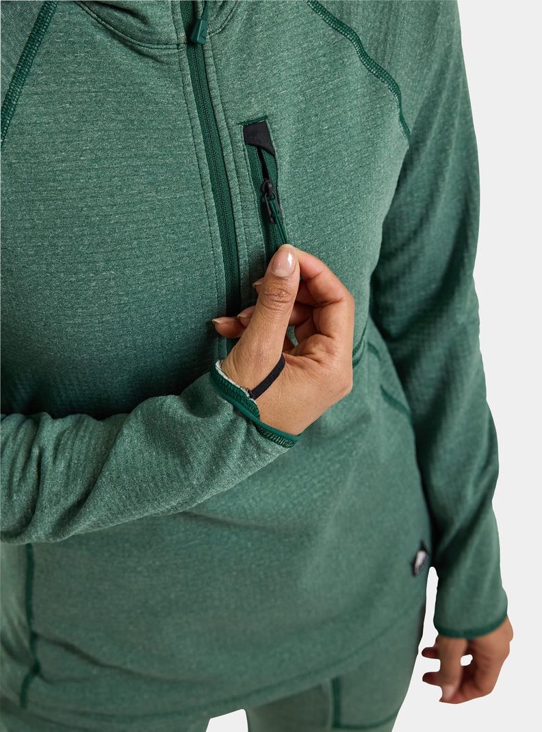 Burton Stockrun Grid Half-Zip Pullover Damen Braun | 327-NDXOFM