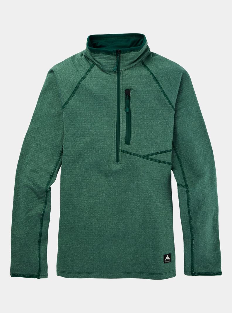 Burton Stockrun Grid Half-Zip Pullover Damen Braun | 327-NDXOFM