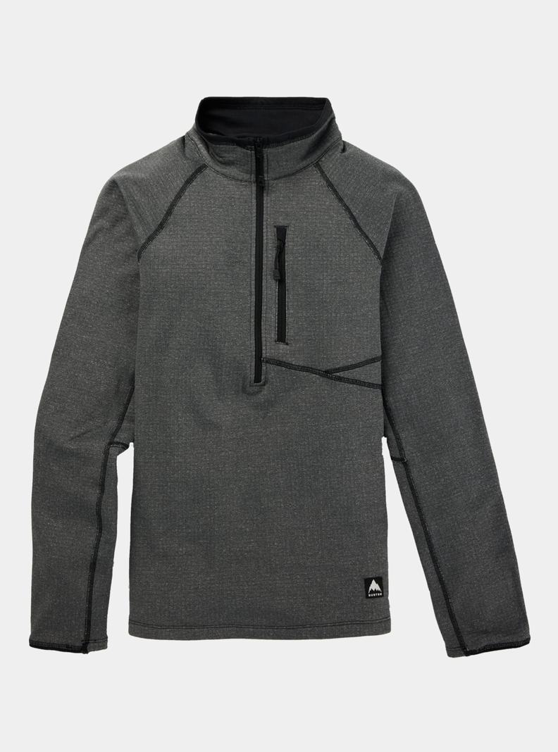 Burton Stockrun Grid Half-Zip Pullover Damen Schwarz | 758-LJXQOH