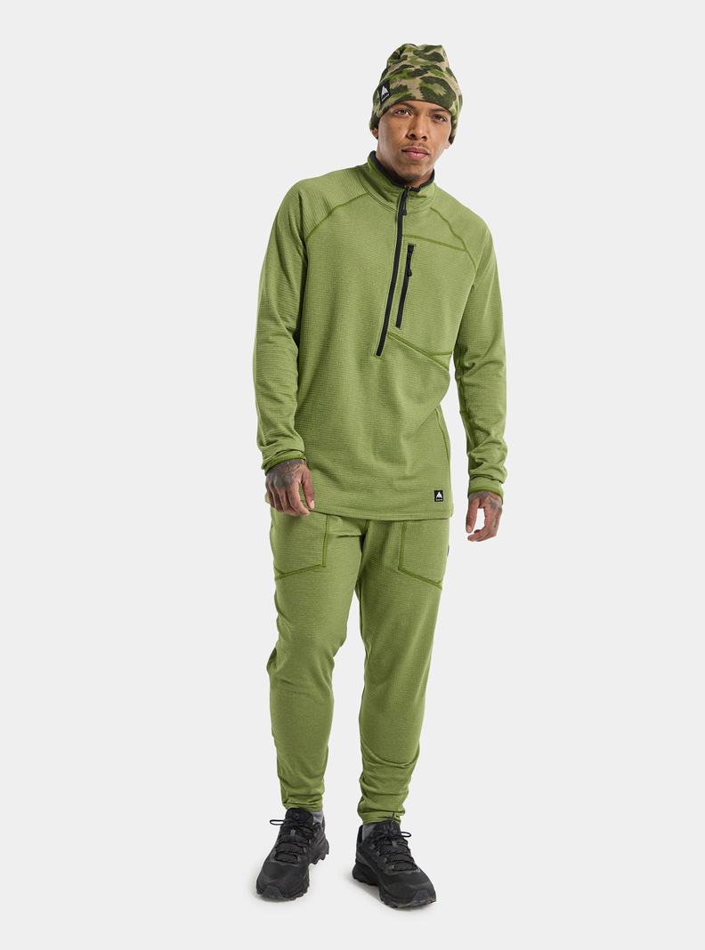 Burton Stockrun Grid Half-Zip Pullover Herren Grün | 680-XGRWCO