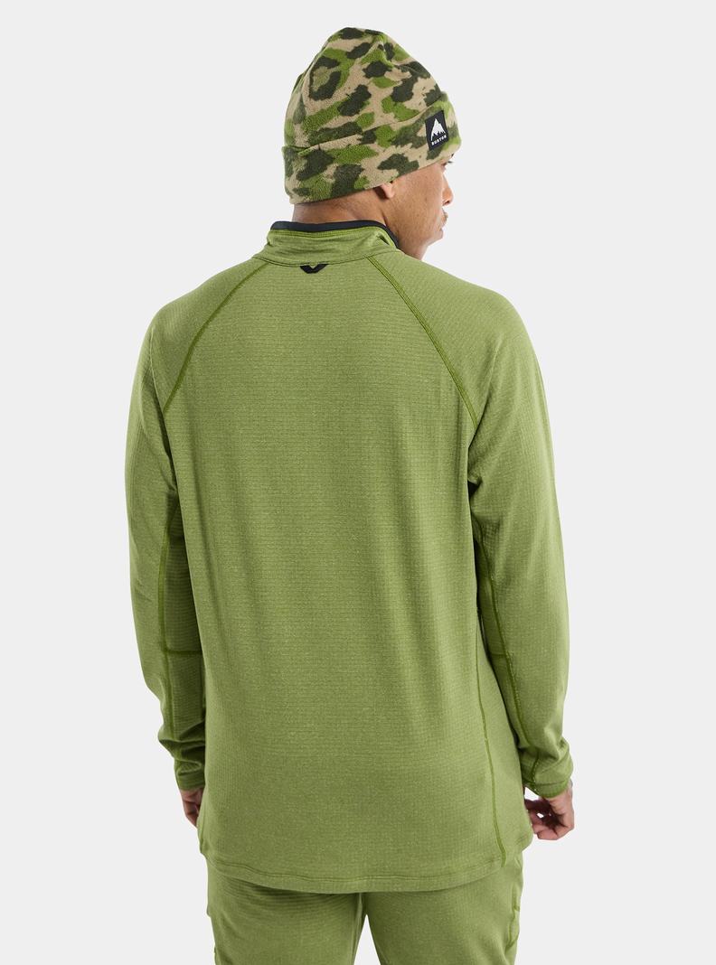 Burton Stockrun Grid Half-Zip Pullover Herren Grün | 680-XGRWCO