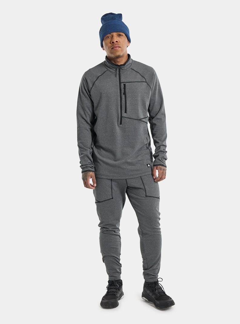 Burton Stockrun Grid Half-Zip Pullover Herren Schwarz | 906-FBVCPH
