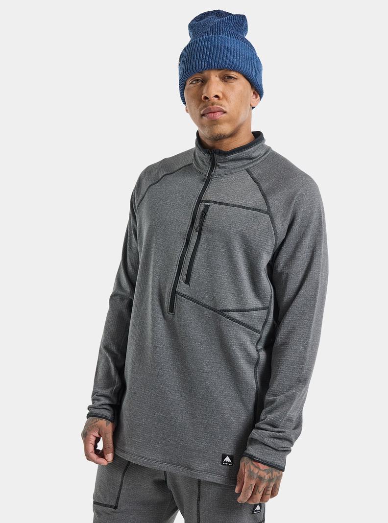 Burton Stockrun Grid Half-Zip Pullover Herren Schwarz | 906-FBVCPH
