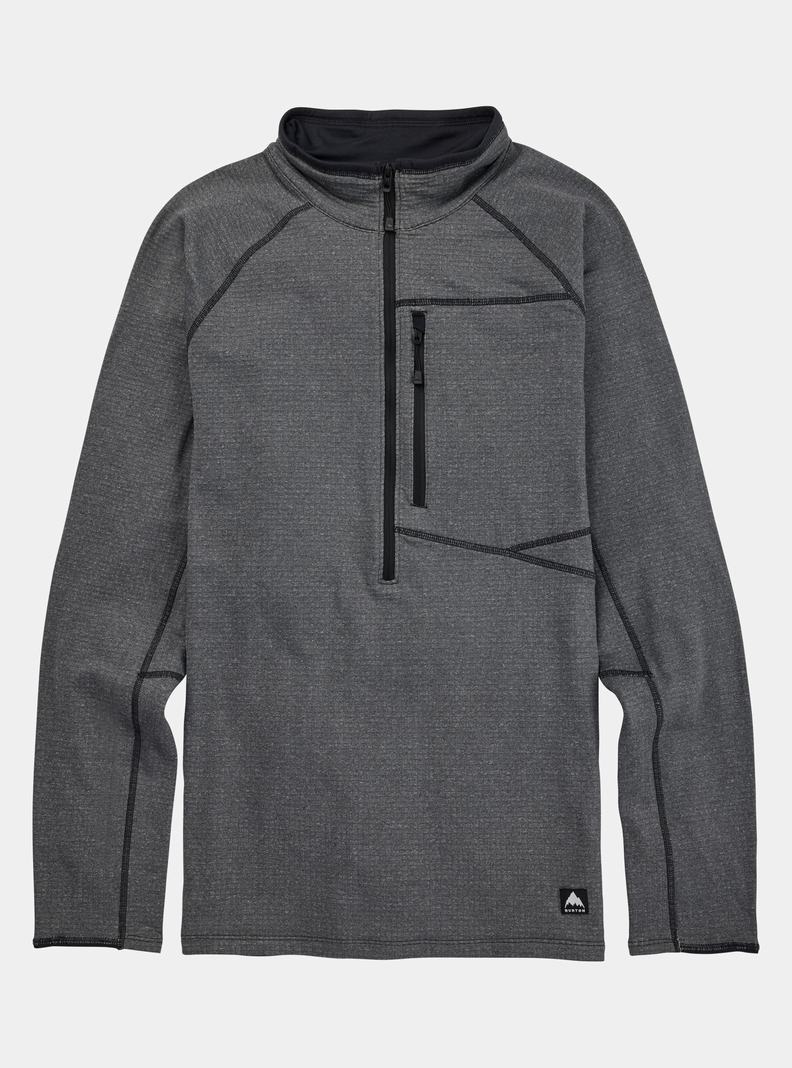 Burton Stockrun Grid Half-Zip Pullover Herren Schwarz | 906-FBVCPH