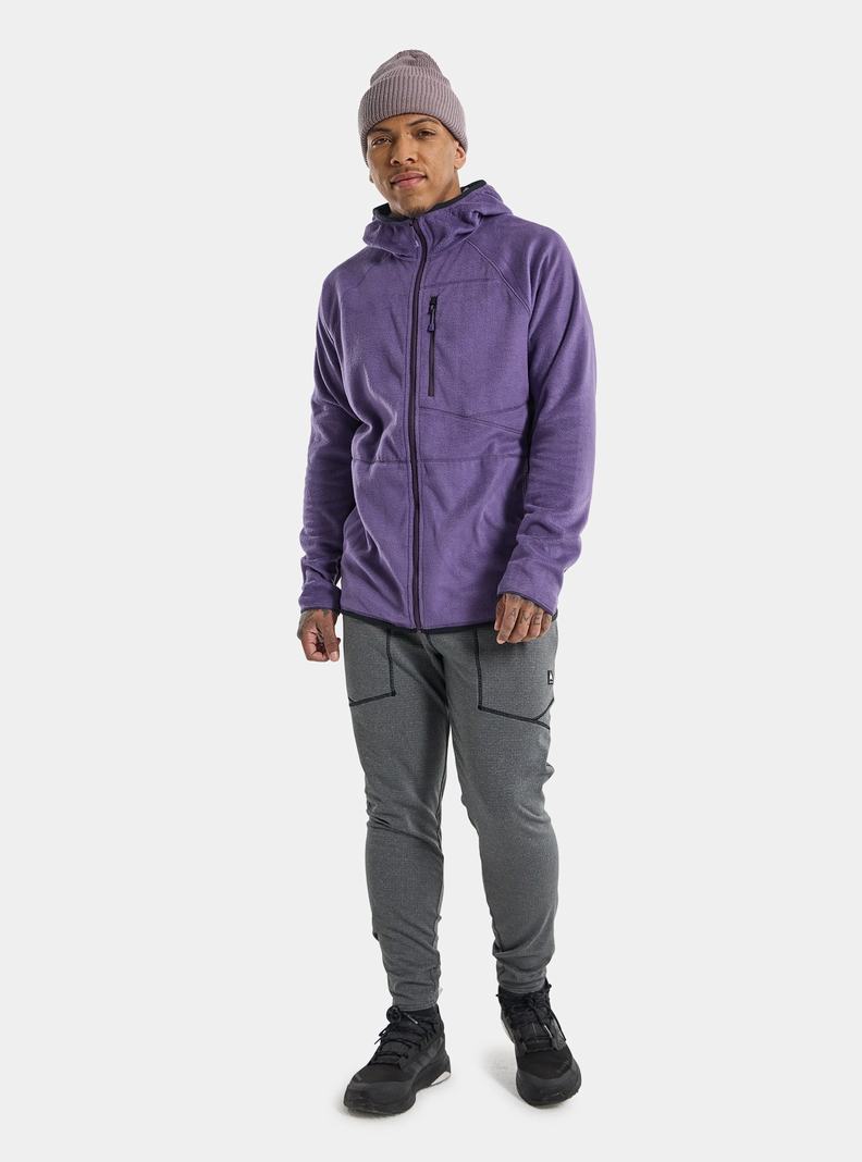 Burton Stockrun Warmest Mit Kapuze Full-Zip Pullover Herren Lila Schwarz | 215-REIFBW