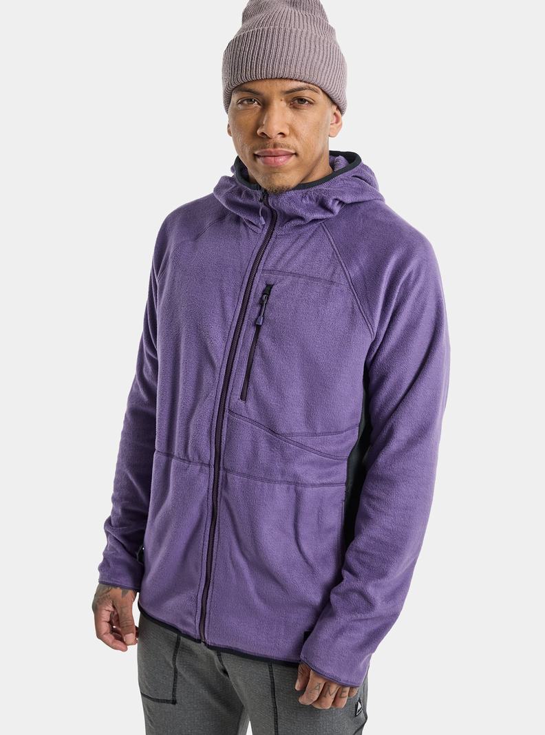 Burton Stockrun Warmest Mit Kapuze Full-Zip Pullover Herren Lila Schwarz | 215-REIFBW