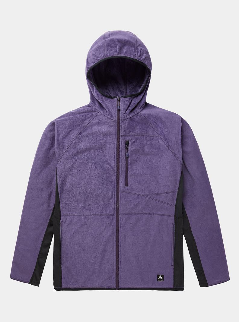 Burton Stockrun Warmest Mit Kapuze Full-Zip Pullover Herren Lila Schwarz | 215-REIFBW