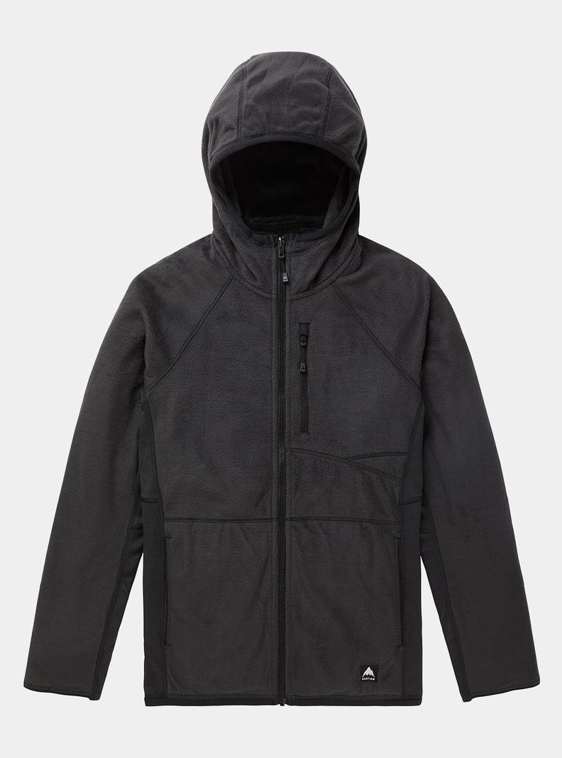 Burton Stockrun Warmest Mit Kapuze Full-Zip Pullover Damen Schwarz | 390-YUFSDZ