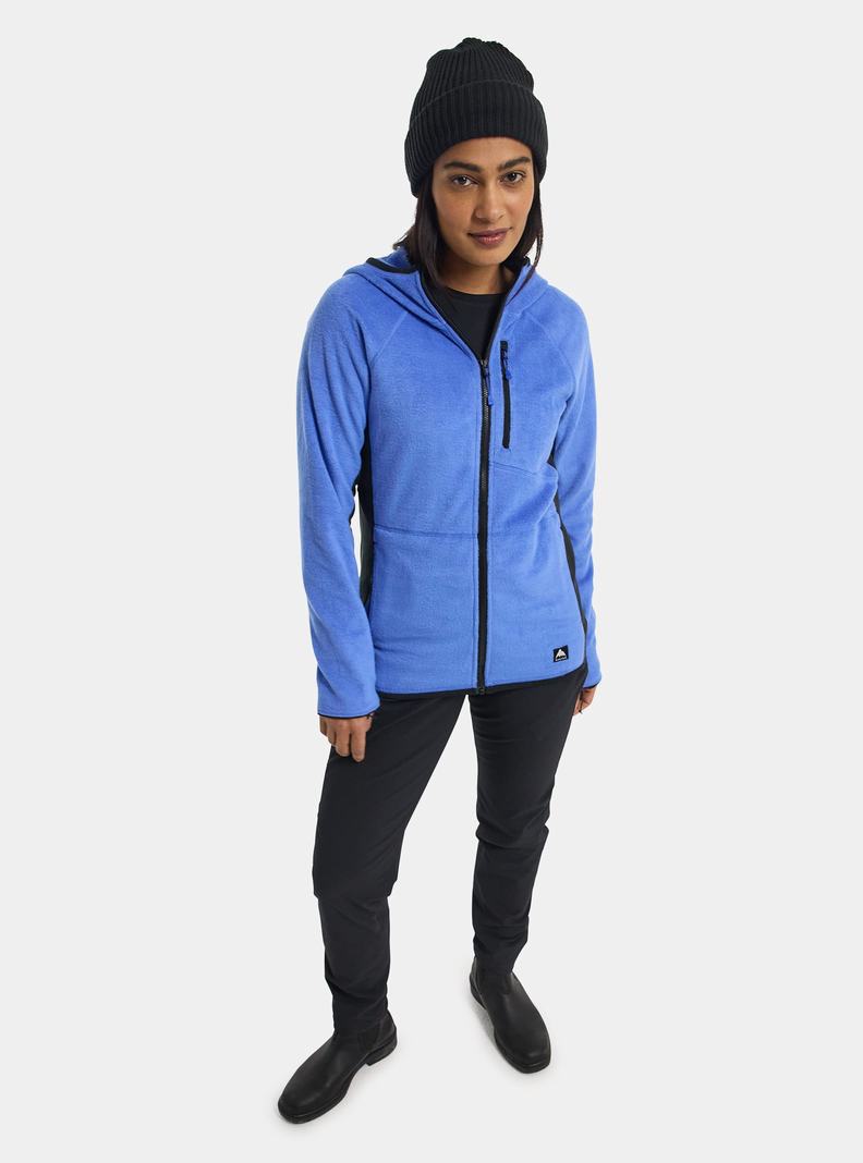 Burton Stockrun Warmest Mit Kapuze Full-Zip Pullover Damen Blau Schwarz | 476-SENIXW