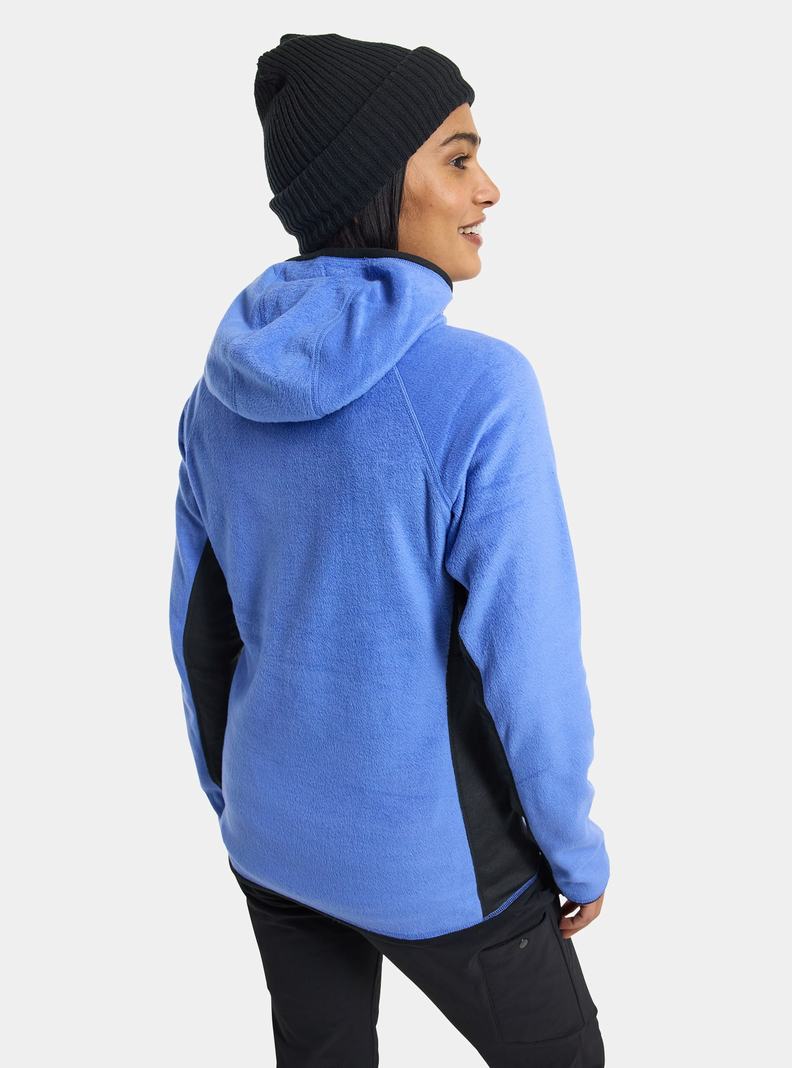 Burton Stockrun Warmest Mit Kapuze Full-Zip Pullover Damen Blau Schwarz | 476-SENIXW