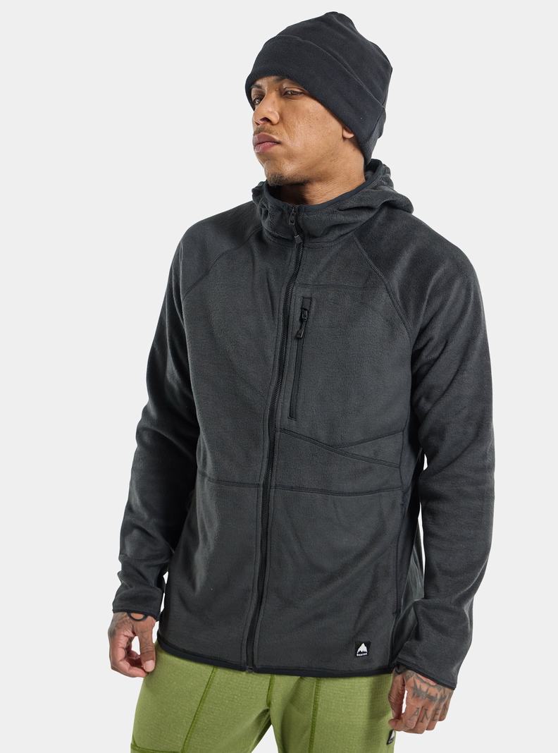 Burton Stockrun Warmest Mit Kapuze Full-Zip Pullover Herren Schwarz | 526-WLKVJQ