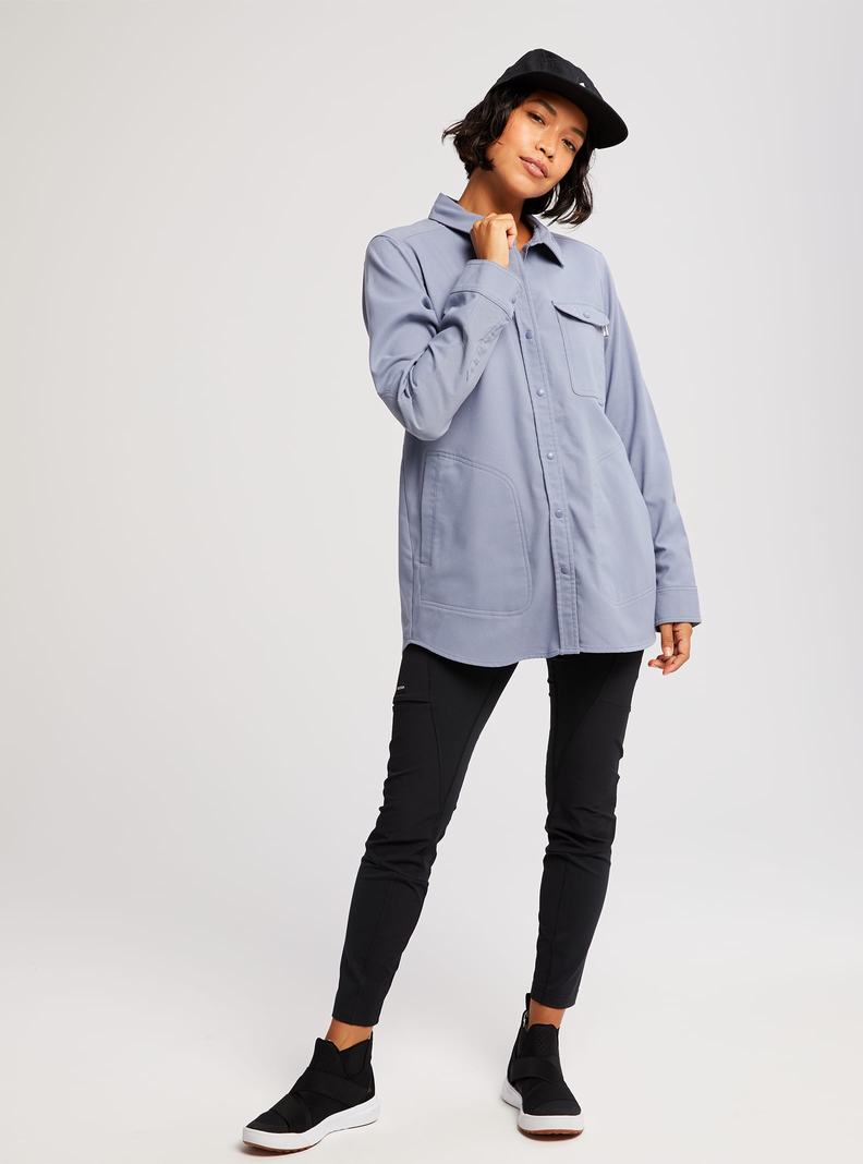 Burton Stretch Grace Performance Flannel Hemd Damen Grau | 719-OLBISD