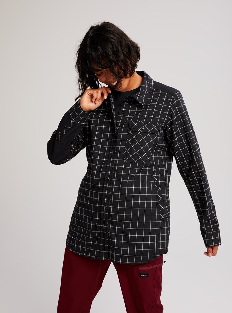 Burton Stretch Grace Performance Flannel Hemd Damen Schwarz | 870-OBCXQT
