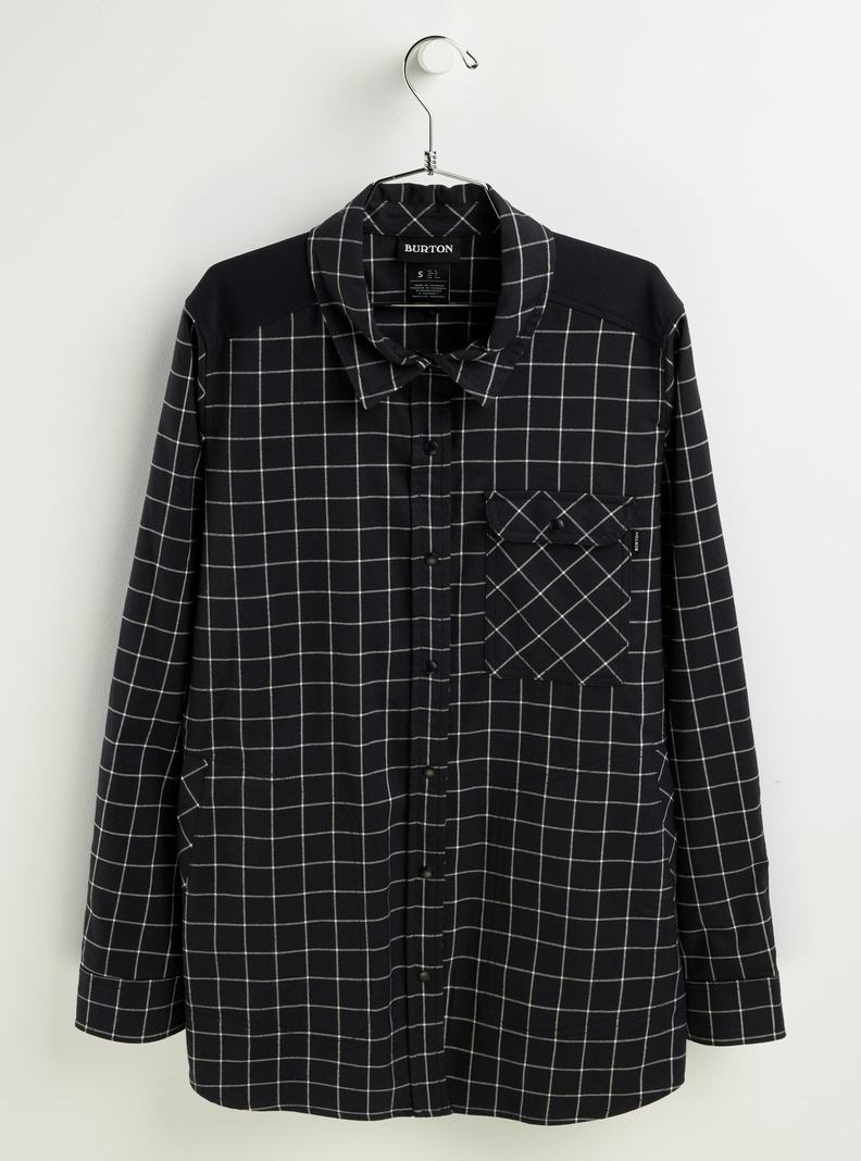 Burton Stretch Grace Performance Flannel Hemd Damen Schwarz | 870-OBCXQT
