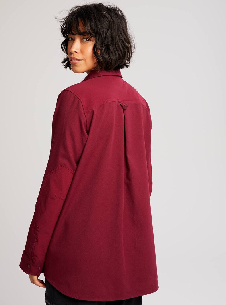 Burton Stretch Grace Performance Flannel Hemd Damen Bordeaux | 957-NFUAIR