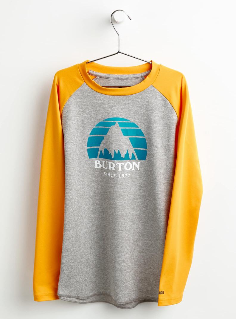 Burton Tech T-Shirt Funktionswäsche Kinder Grau Gelb | 540-ECWFOL