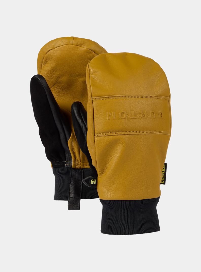 Burton Treeline Leder Fäustlinge Damen Braun Gelb | 927-HMZBXT