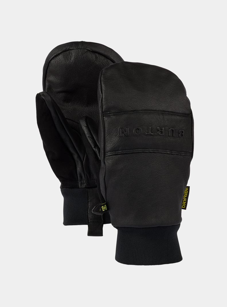 Burton Treeline Leder Fäustlinge Damen Schwarz | 712-EPTSHD