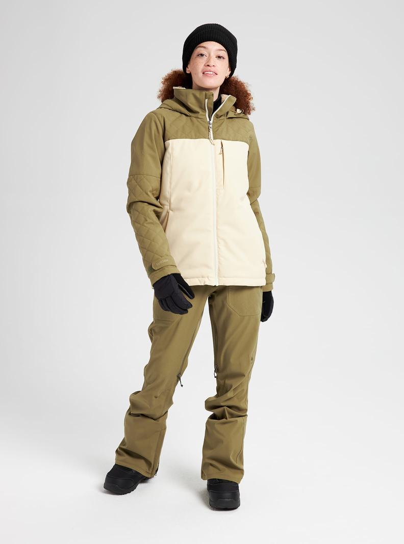 Burton Tulum Stretch Snowboardjacke Damen Olivgrün | 865-ZFERNQ