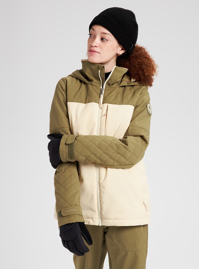 Burton Tulum Stretch Snowboardjacke Damen Olivgrün | 865-ZFERNQ