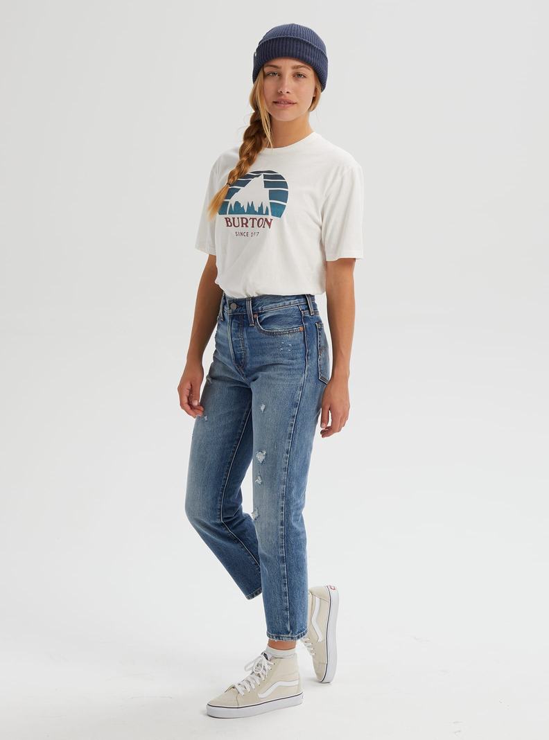 Burton Underhill Kurzes Sleeve T-Shirts Damen Weiß | 854-OWHDRN